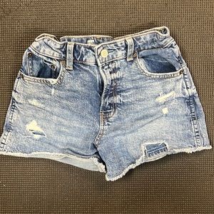 Girls Gap Blue Denim Ripped Shorts